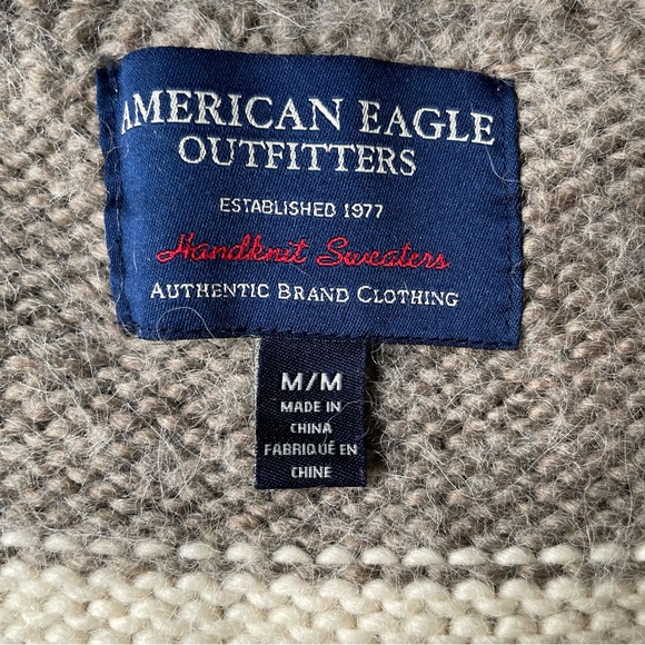Wool-Alpaca Blend Sweater, Full Zip, American Eagle. Men’s Size Medium. Soft 🐑😎 - Picture 5 of 11